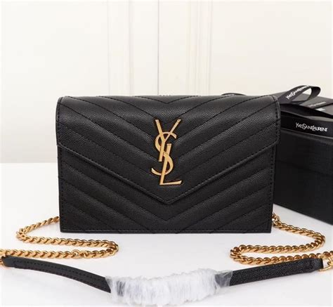 ysl black bag with black chain|YSL over the shoulder bag.